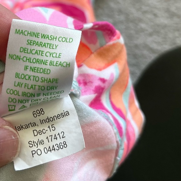 LILLY PULITZER Sophie Dress Poolside Love Birds Blue Pink 17412 UPF 50 Large - Picture 5 of 10